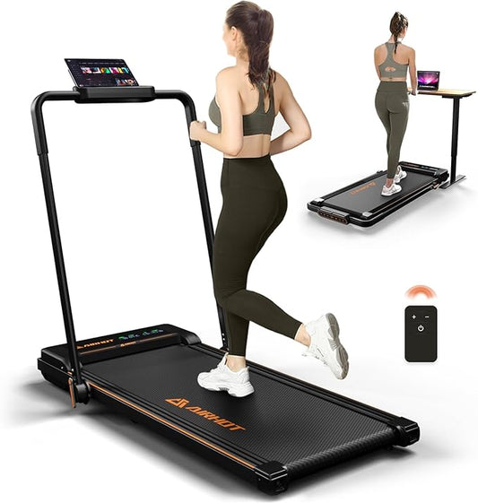 Walking Pad Treadmill, 2.5HP Under Desk Treadmill with Remote Control & LED Display, Quiet Desk Treadmill for Compact Space, Portable Treadmill for Home Office Use