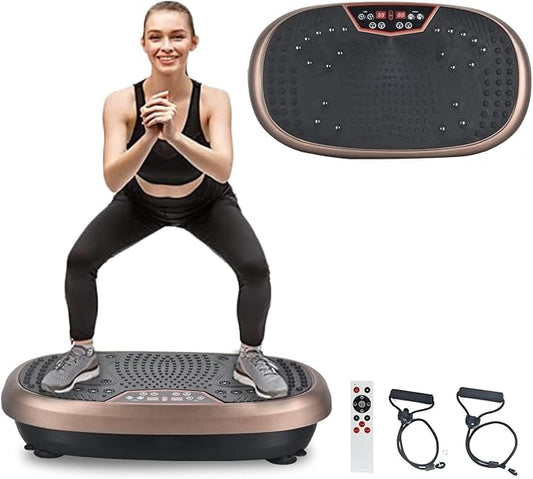 EILISON FitMax 3D XL Vibration Plate Exercise Machine - Whole Body Workout Vibration Platform w/Loop Bands - Lymphatic Drainage Machine for Weight Loss, Shaping, Wellness, Recovery