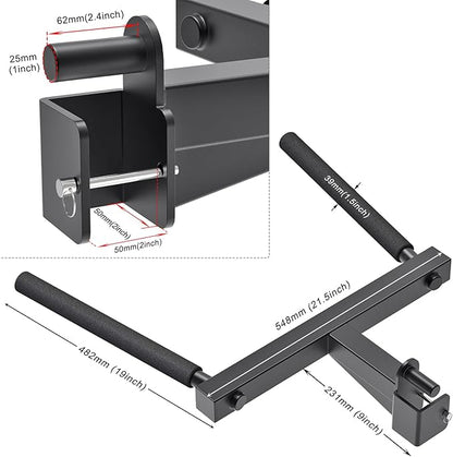 Y-Shaped Dip Bar for 2"x2"and 3"x3" Power Cage - Dip Bar Attachments for Home Gym - Heavy Duty Power Rack Attachments - Squat Rack Accessories for Strength Training