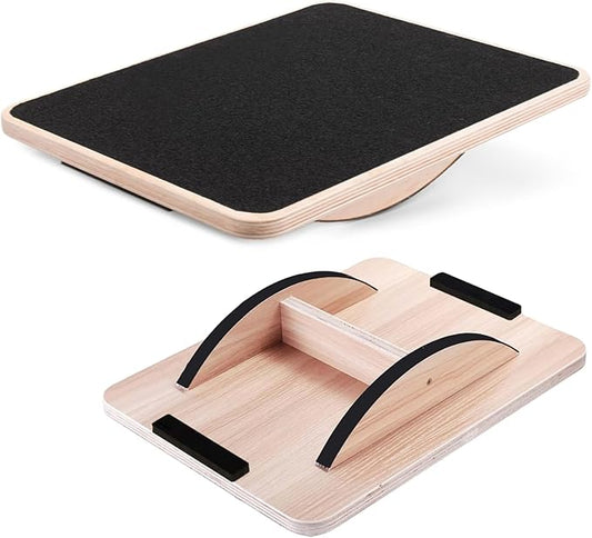 Yes4All 350LBS Professional Wooden Balance Board for Leg Workout, Anti-Slip Rocker Board, Wobble Board for Standing Desk