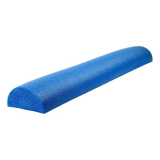 CanDo Slim White PE Foam Rollers for Exercise, Fitness, Muscle Restoration, Massage Therapy, Sport Recovery and Physical Therapy for Home, Clinics, Professional Therapy 3" x 12" Half-Round