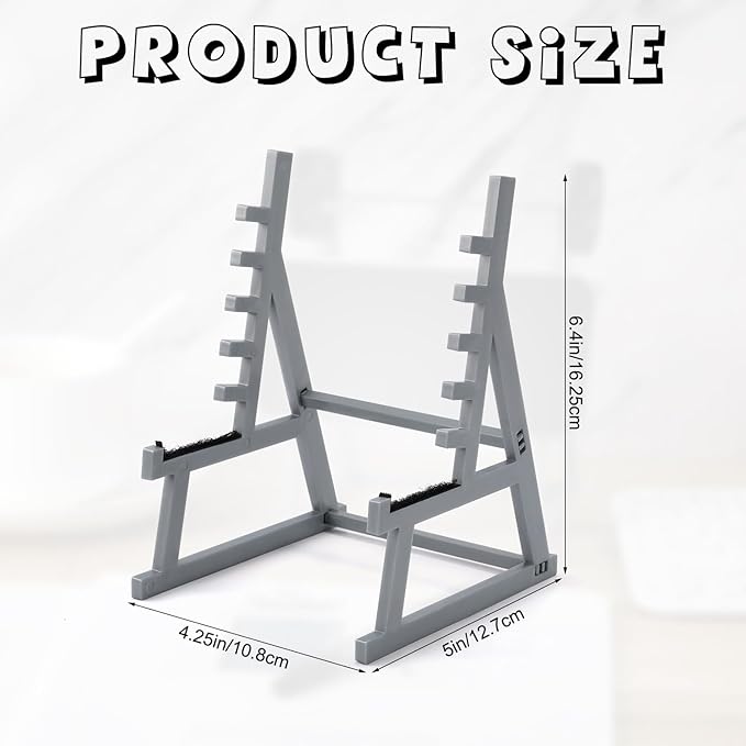 Squat Rack Pen Holder, Squat Rack Office Decor Mini Barbell Rack Pen Holder Desktop Squat Rack Pen Holder with Weights & Barbells for Office Gym Decorations for Fitness Weightlifting Lovers