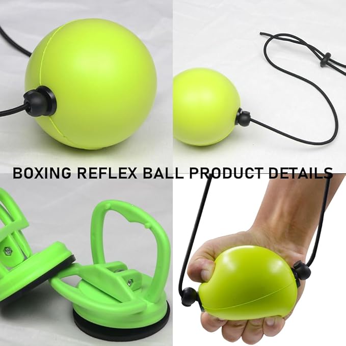 MMA Boxing Reflex Ball - Boxing Equipment Fight Speed, Boxing Gear Punching Ball Great for Reaction Speed and Hand Eye Coordination Training Reflex Bag Alternative