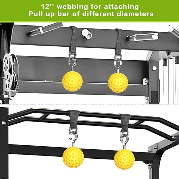 SELEWARE Pull Up Ball Grip, Non-Slip Rock Climbing Holds Pull Up Power Ball for Strength Training Attachment, Neutral Grip Pull Up Handles for Chin Up Bar, Kettlebell, Barbell Home Gym Workout