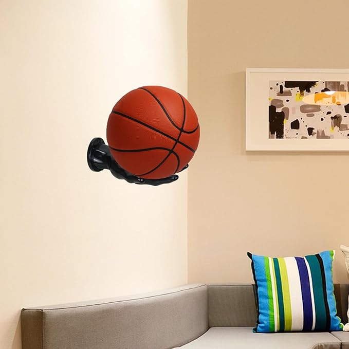 Hand Shaped Basketball Holder Wall Mount Gifts Basketball Room Decor Accessories Art Ball Decor Stand for Basketball, Football, Soccer, Volleyball