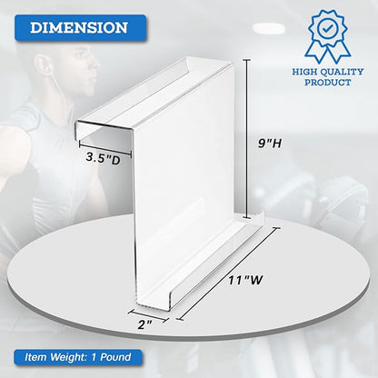 Adir Treadmill Tablet Holder - Exercise Bike Reading Stand/Acrylic Book Holder - Clear Acrylic Stand for Ipad, Tablet, Magazines and Books (9x11x 3.5 Inches)