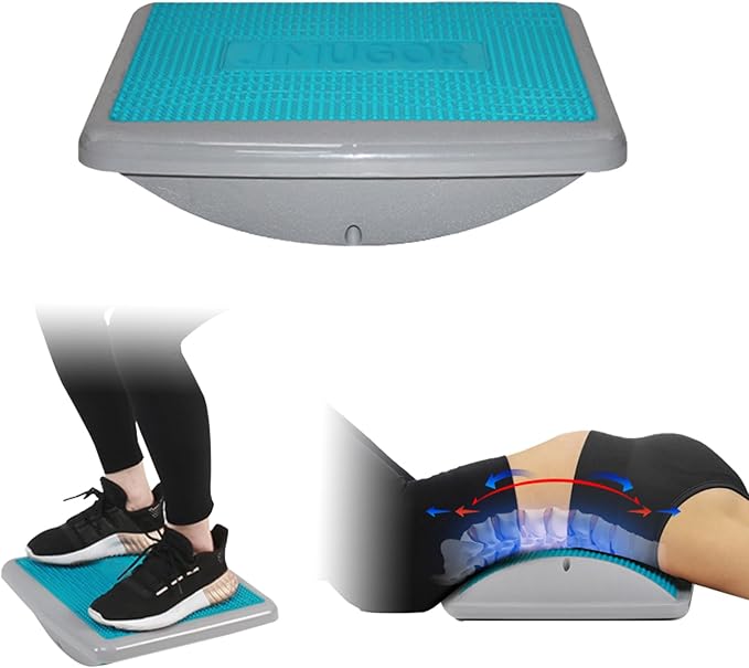 Balance Board with Back Stretcher, Wobble Board for Kid and Adults,Anti-Slip Rocker Board for Physical Therapy,Core Trainer for Balance Training and Exercising