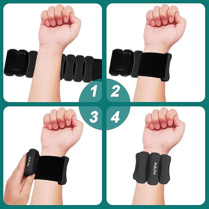 2lbs Adjustable Pilates Wrist Ankle Weights for Women, Wearable Silicone Arm Leg Weights Set of 2(1 lb Each) for Working out, Small Body Workout Equipment for Yoga Barre Walking Travel Home Gym Exercise Training