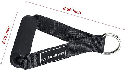 KYLIN SPORT 1 Pair of Resistance Bands Exercise Handles for Gym Heavy Duty Nylon Straps Foam Handles Replacement Fitness Equipment