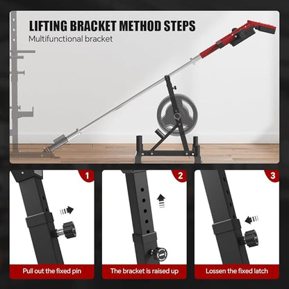 Landmine Stand with Barbell Holder,T-Bar Row Attachment Stand for Barbell, Viking Press Accessories,Shoulder Press Attachment Equipment