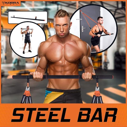 Premium Steel Bar Resistance Bands for Full Body Workout | Accessories Exercise Bands & Pull up Bands for Home Workout (Only Steel Bar)