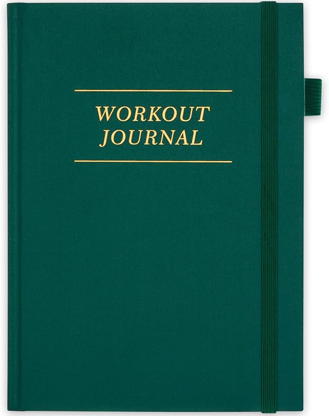 Fitness/Workout Journal for Women & Men, Workout Log Book to Track Exercise Progress, 6 Months Running Journal Workout Equipment Home Gym Gift-Dark Green