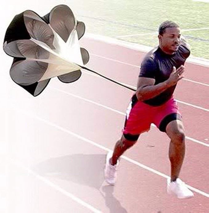 Running Speed Chute Resistance Parachute 56 inch Powerchute Umbrella Training Sprint Power Soccer Trainer for Runner, Football, Soccer Drilling