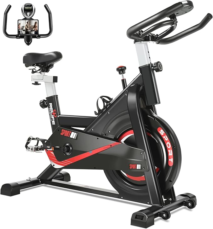 RELIFE REBUILD YOUR LIFE Exercise Bike Indoor Cycling Bike Fitness Stationary All-inclusive Flywheel Bicycle with Resistance for Gym Home Cardio Workout Machine Training New Version