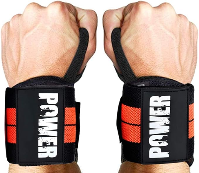 Wrist straps for weightlifting 17" Professional Quality Wrist Support with Heavy Duty Thumb Loop - Best Wrap for Powerlifting Competition, Strength Training, Bodybuilding (2PACK)