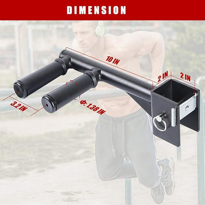 SYL Fitness Dip Bar Attachments for 2" x 2" or 3" x 3" Power Rack - Narrow & Wide Dips Double Handles (Patent Pending)