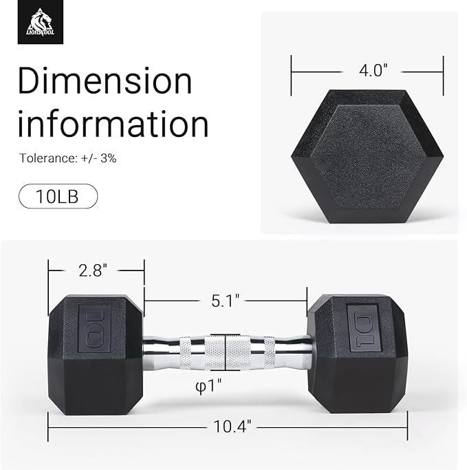 LIONSCOOL Odorless PVC Encased Hex Dumbbells