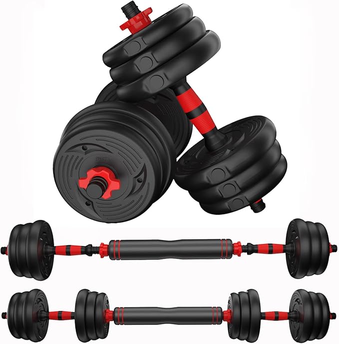 Adjustable Weights Dumbbells Set,20LBS 44LBS Barbell Weight Set for Home Gym,Dumbbells Set of 2 Hand Weights at Home,Push-up,Free Weight Set Fitness Exercise Workout Equipment for Man Women