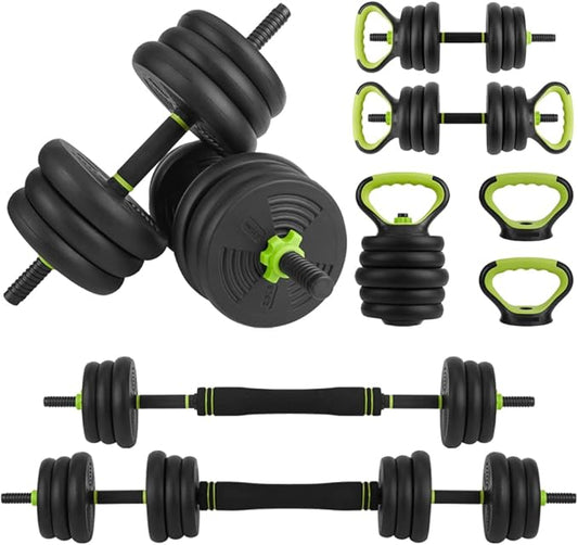 4 in 1 Adjustable Dumbbell Set, 44lbs/66lbs/88lbs Free Weights Dumbbells Set