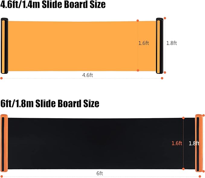 Slide Board For Working Out For Beginners And Pros, 4.6’/6’ Exercise Slide Board With 2 Sets of Shoes Booties