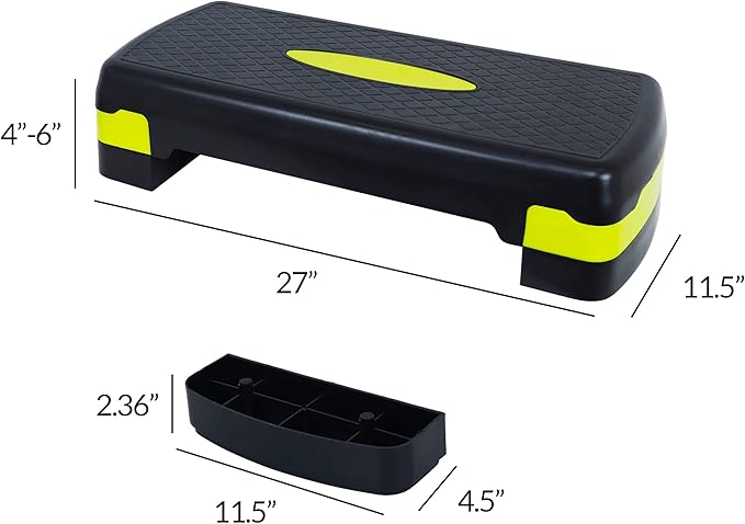 Signature Fitness Adjustable Workout Aerobic Stepper Step Platform Trainer, 27-Inch, Multiple Colors