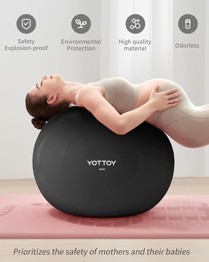 Anti-Burst Exercise Ball for Working Out, Yoga Ball for Pregnancy,Extra Thick Workout Ball for Physical Therapy,Stability Ball for Ball Chair Fitness with Pump