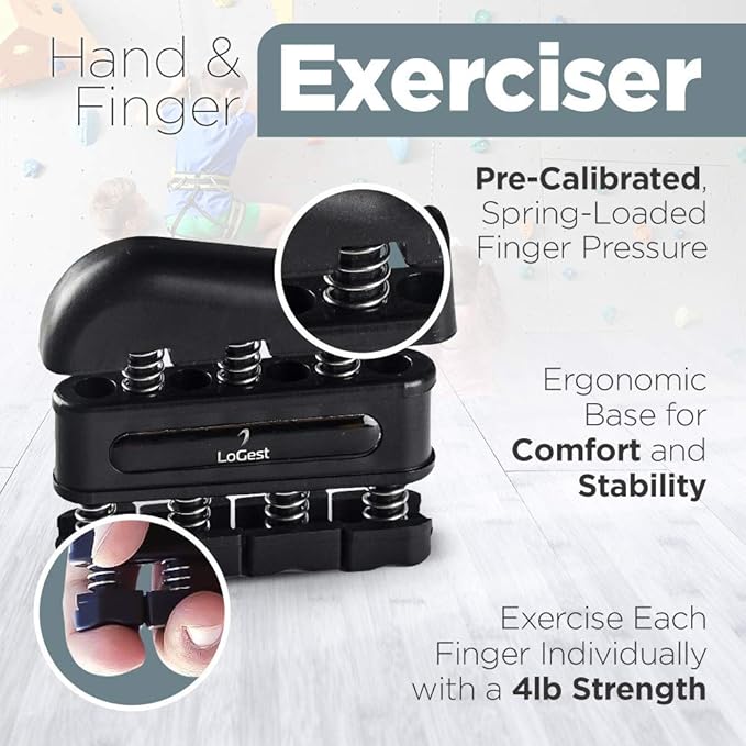 Finger Strengthener - Finger Exerciser for Forearm and Hand Strengthener - Hand Grip Workout Equipment for Musician, Rock Climbing and Therapy