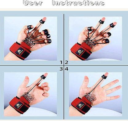 Grip Strength Trainer - Finger Exerciser and Hand Strengthener for Hand Therapy- BPA Free Silicone Hand Grip Trainer - 3 Levels of Resistance Adjustable Training Finger Flexion and Extension Training