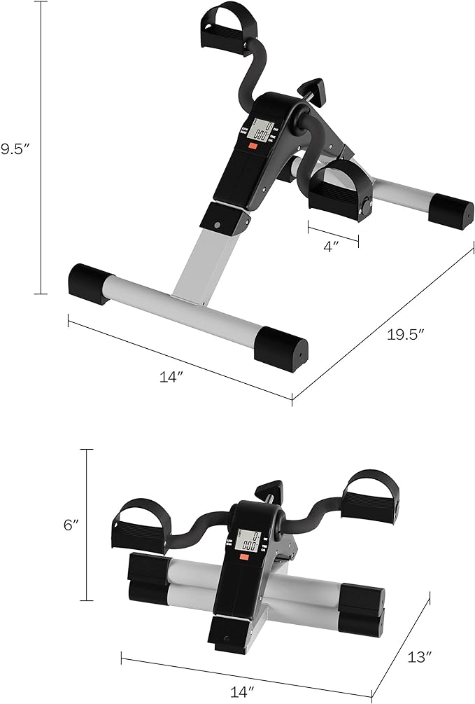 Portable Under Desk Stationary Fitness Machine Collection - Indoor Exercise Pedal Machine Bike for Arms, Legs, Physical Therapy or Calorie Burn by Wakeman Fitness