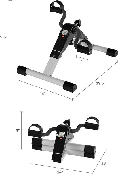 Portable Under Desk Stationary Fitness Machine Collection - Indoor Exercise Pedal Machine Bike for Arms, Legs, Physical Therapy or Calorie Burn by Wakeman Fitness