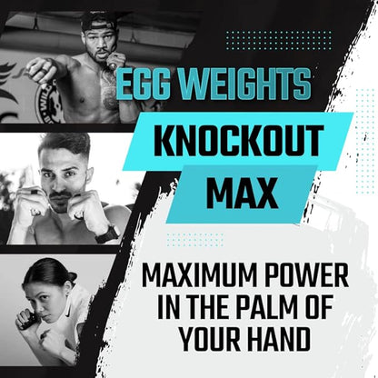 Egg Weights Knockout Max 5.0 lbs Set Bismuth Hand Weights with Anti-Slip Silicone Rubber Finger Loop for Shadowboxing, Kickboxing for Men and Women - 2 Eggs, 2.5 lbs Each + Free E-Book Workout Guide