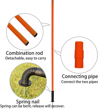 TNZMART Orange Spring Speed Pole Set Soccer Plug-in