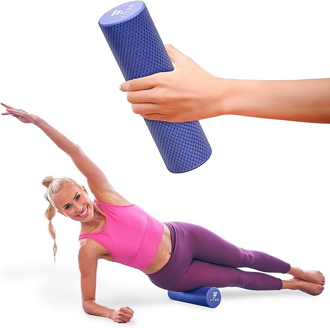 Recovery Roller - 12" x 4" Travel Sized Foam Rollers for Muscle Massage - High Density Foam Roller - Exercise Roller Foam Workout Accessories for Women and Men