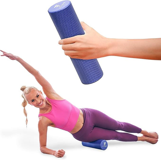 Recovery Roller - 12" x 4" Travel Sized Foam Rollers for Muscle Massage - High Density Foam Roller - Exercise Roller Foam Workout Accessories for Women and Men