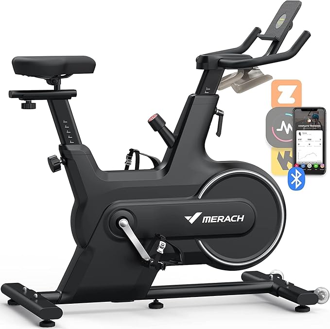 MERACH Indoor Cycling Bike, Exercise Bike for Home with Magnetic/Auto Resistance, Bluetooth Stationary Bike with APP Data Tracking, and Tablet Holder