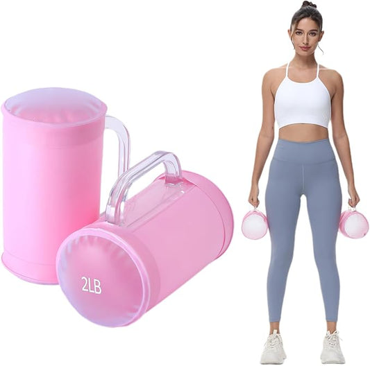 Water Dumbbells, Water Filled Training Weights Set, Water Weight Bag, Travel Weights, Adjustable Weights Dumbbells to 4~30 Lbs/Pair, for Strength Training, Fitness and Shaping