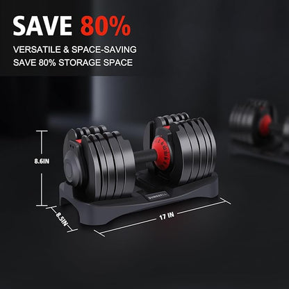 Adjustable Dumbbell Set 53LB 15 15 in 1 Free