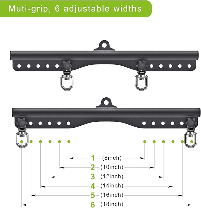 SELEWARE LAT Pull Down Bar Cable Machine Attachment 18"/28"/38" Multi-Grip