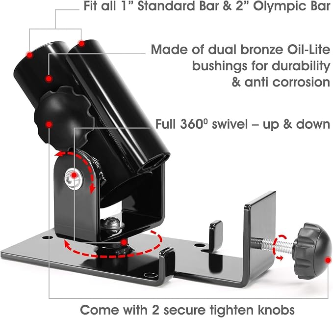 Yes4All Attachments Capacity 1000 LBS for 2x2" Tube, 1" Hole Power Cage including J-Hook, Spotter Arm, Dip Bar for Squat Rack