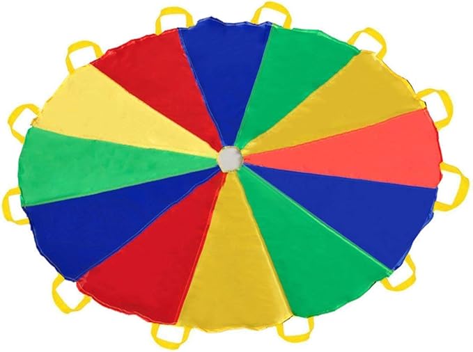 Sonyabecca Parachute 8 Feet 10 Feet 12 Feet for Kids with 9 Handles 12 Handles Play Parachute for 8 12 Kids Tent Cooperative Games Birthday Gift