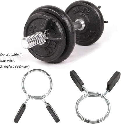 Barbell Spring Clip Dumbbell Circlip Collars Olympic Barbell 2 Inches 1 Pair