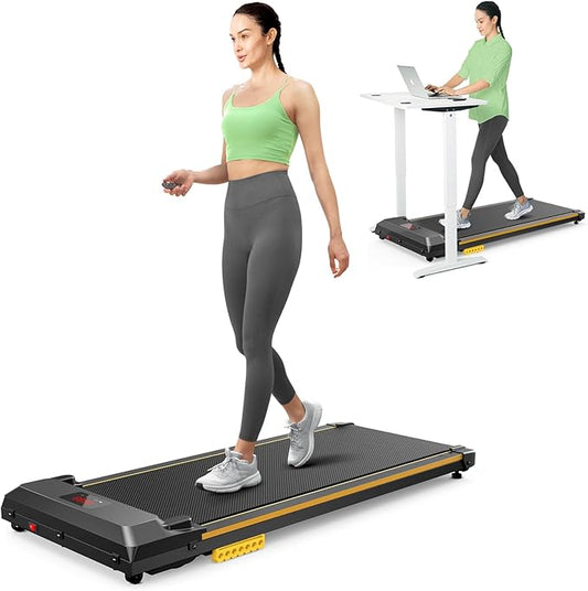 UREVO Walking Pad, Under Desk Treadmill for Home Office, Portable Walking Treadmill with Remote Control, LED Display