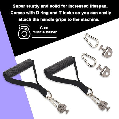 Heavy Duty Exercise Handles for Gym Cable Machine w/T Lock Adapter for Tonal Accessories, Tonal Gym Machine Accessories