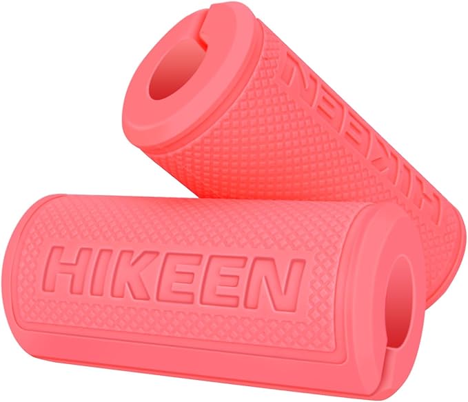 Hikeen Thick Bar Dumbbell Grips,Non Slip Hard Rubber Barbell Grips,Grips for Weight Lifting, Muscle Building-1.77", 2.25" & 2.75" Outer Diameter