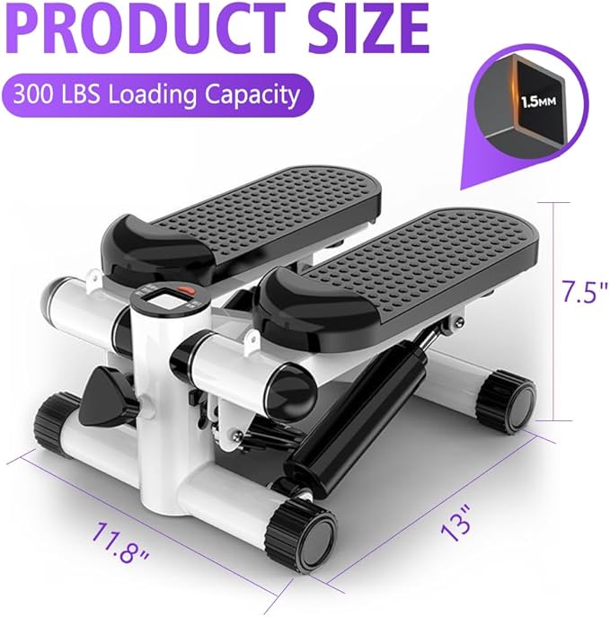 Steppers for Exercise at Home,Mini Stepper with Resistance,Stair Stepper for Home with Arm Training Bands,Max 330LBS Loading Bearing Portable Exercise Equipment