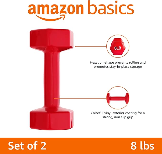 Amazon Basics Vinyl Coated Dumbbell Hand Weights