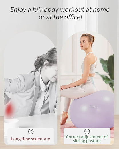 Anti-Burst Exercise Ball for Working Out, Yoga Ball for Pregnancy,Extra Thick Workout Ball for Physical Therapy,Stability Ball for Ball Chair Fitness with Pump