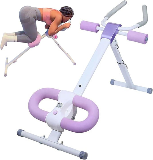 Ab Workout Equipment Abdominal Trainer, Adjustable Ab Machine at Home Gym, Foldable Abdominal Exercise Machine, Core & Ab Trainer Machine for Stomach Workout with LCD Monitor