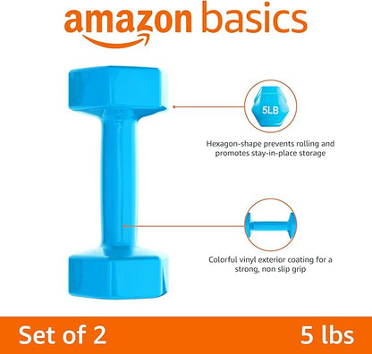 Amazon Basics Vinyl Coated Dumbbell Hand Weights