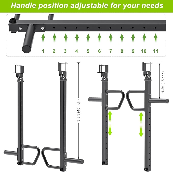 SELEWARE Heavy Duty Adjustable Jammer Arms Lever Arms - 600 lbs Capacity, Alloy Steel, Fits 2'' x 2'' and 3'' x 3'' Power Racks with 5/8" or 1" Holes, Home Gym Strength Training, Compatible with 2" Olympic Plates